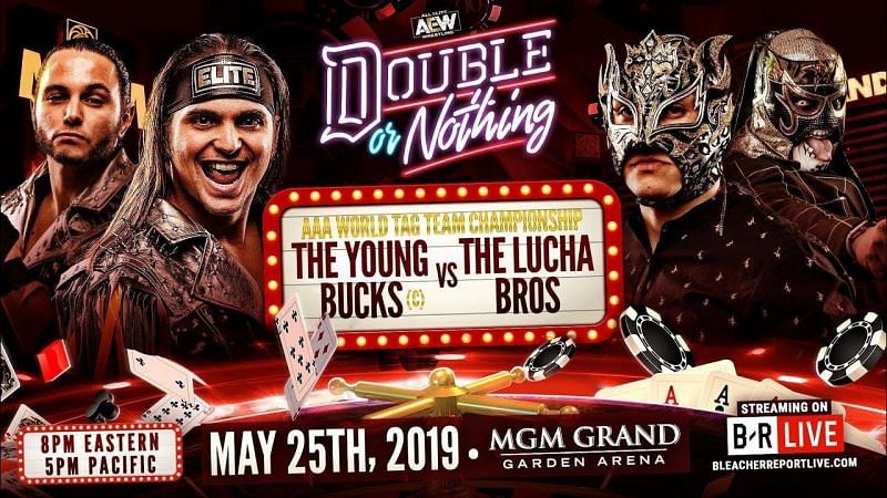 Image result for the young bucks vs lucha brothers double or nothing