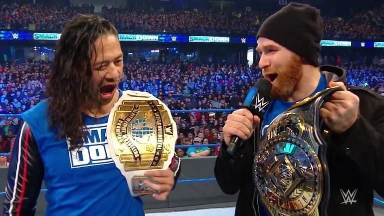 Intercontinental Champion Shinsuke Nakamura with Sami Zayn