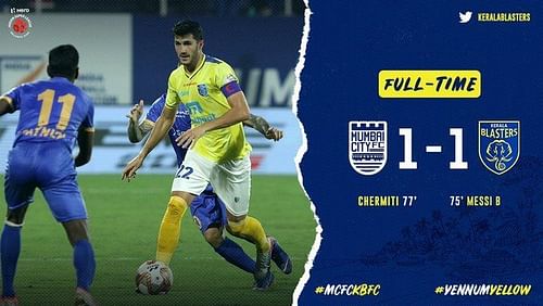 Kerala played out a 1-1 draw against Mumbai City FC