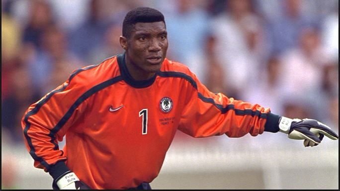 Peter Rufai in action for the Super Eagles