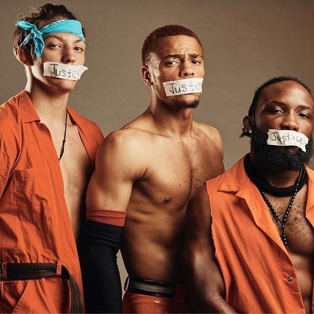 Injustice&#039;s Jordan Oliver (left), Myron Reed (center) &amp; Kotto Brazil (right)