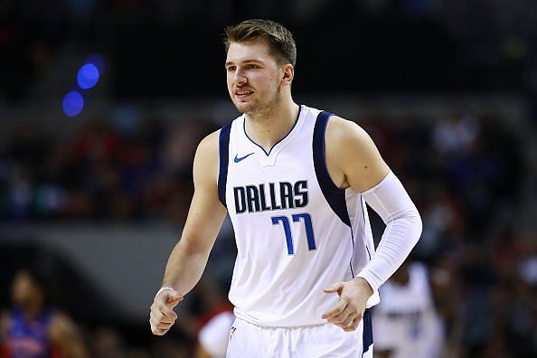 Luka Doncic left the court in the second quarter before returning