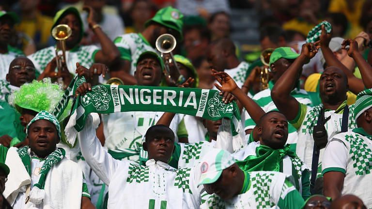 Nigerian fans support the Super Eagles.
