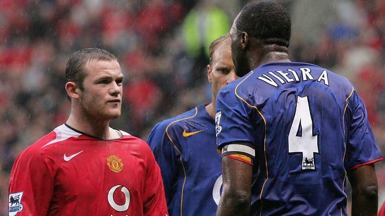 A teenage Wayne Rooney helped to shoot down Arsenal in 2004&#039;s &#039;Battle of the Buffet&#039;