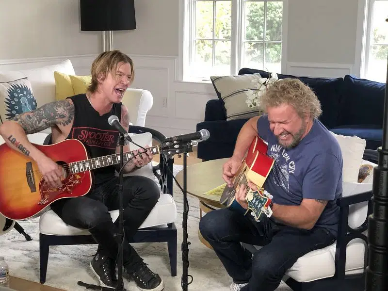 Duff McKagan jams with Sammy Hagar (Photo credit: AXS TV)