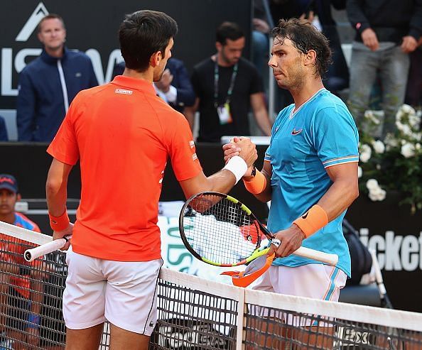 International BNL d&#039;Italia - Djokovic (L) and Nadal