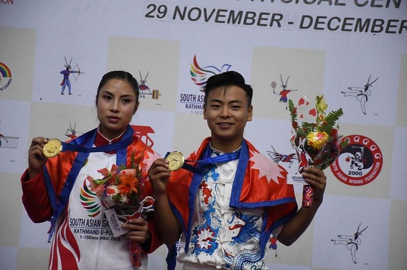 Nepal won the gold medal in Wushu
