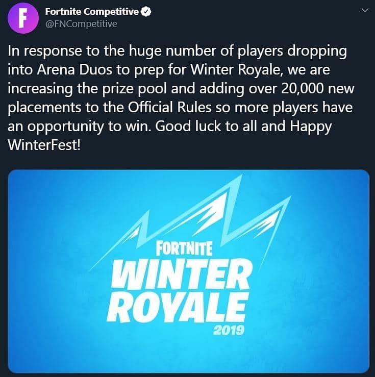Fortnite Winter Royale 19 Event Schedule 23 Million Up For Grabs Now