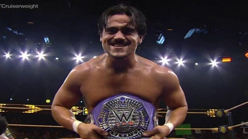 Angel Garza as NXT Cruiserweight Champion.