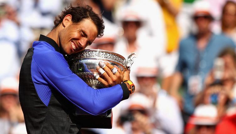 Nadal exults after winning his 10th French Open title in 2017