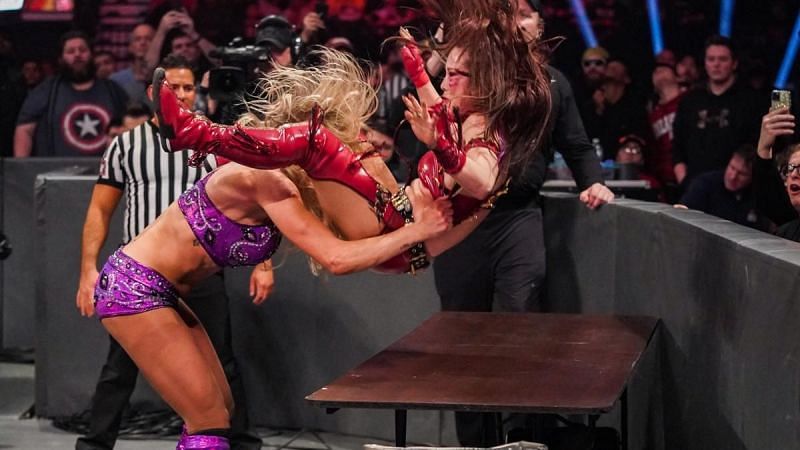 Kairi Sane suffered a potential concussion - was this the spot that did it?