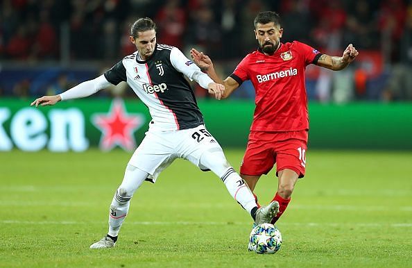 Adrien Rabiot (left) started only seven games this season