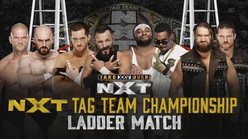 Image result for nxt takeover xxv tag team ladder match