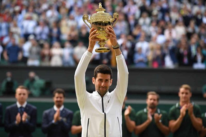 Novak Djokovic lifted his 16th Grand Slam title at 2019 Wimbledon