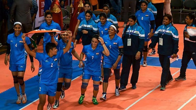 Indian Women&#039;s Kabaddi team won the gold medal defeating the host team Nepal