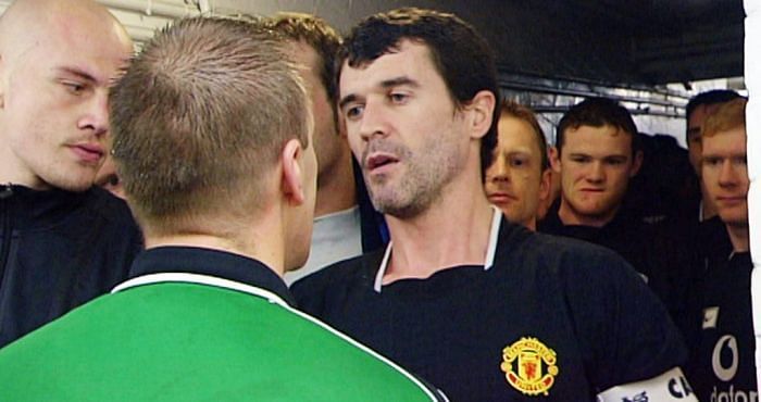United captain Roy Keane was involved in a clash with Patrick Vieira prior to a thrilling match with Arsenal in 2005