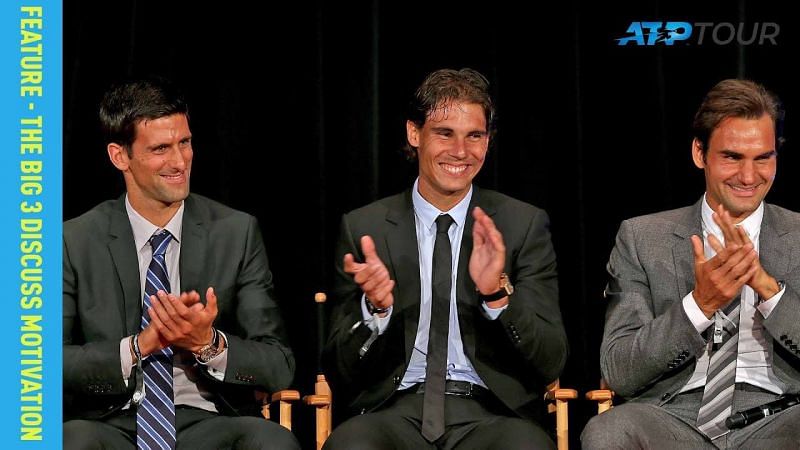 Djokovic, Nadal, and Federer (from left to right)