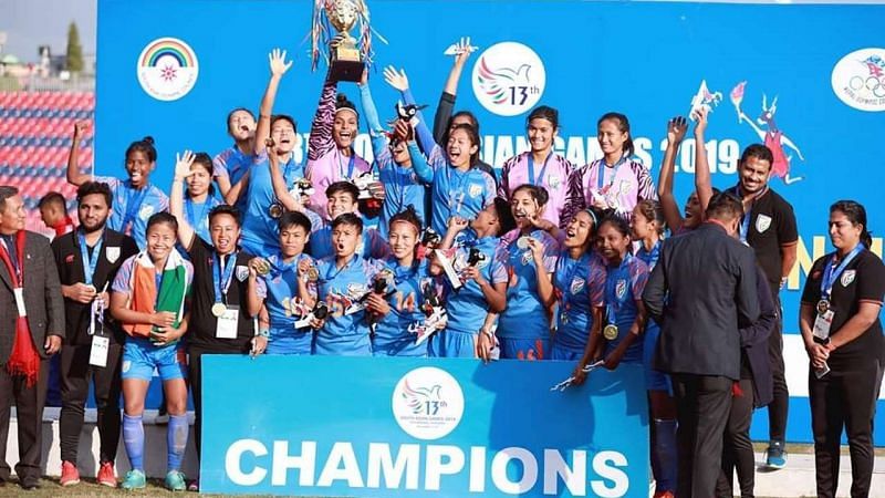 Indian Women&#039;s Football defeated Nepal in the final to mark a hat-trick of gold medals