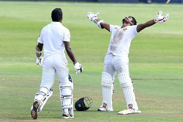 Kusal Perera and Vishwa Fernando celebrate Durban triumph
