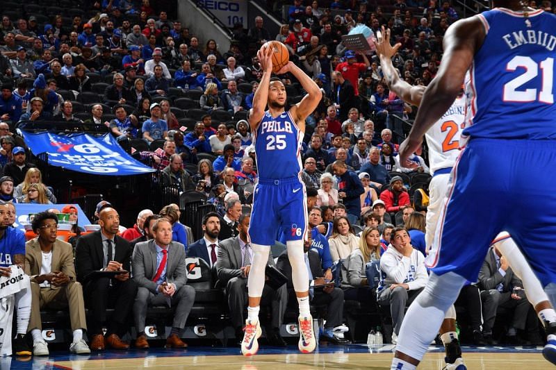 Ben Simmons has finally hit two threes this season but coach Brett Brown wants more