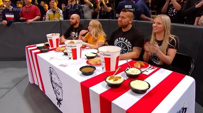 The KFC table at ringside