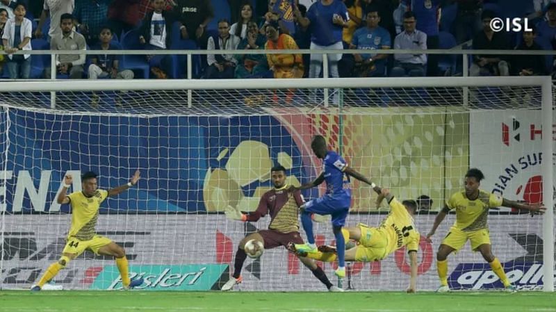 Modou Sougou is finally off the mark this season. (Image: ISL)