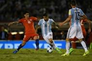 Argentina (blue and white) vs Chile