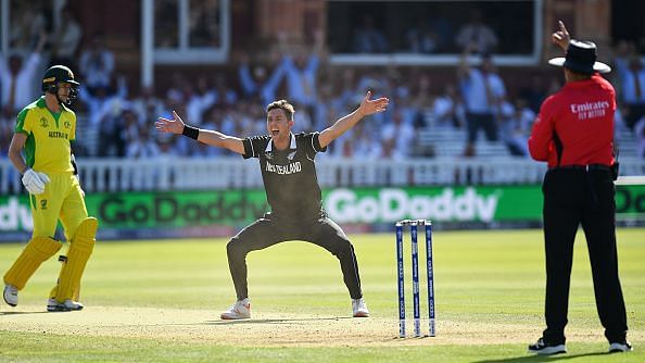 Trent Boult appeals for lbw