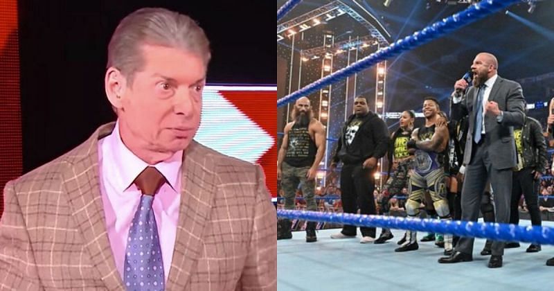 Vince McMahon/Triple H with the NXT roster on SmackDown.