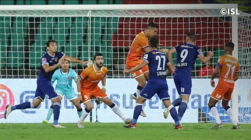 FC Goa keeper Nawaz was a spectator until Andre Schembri scored for the hosts. (Image: ISL)
