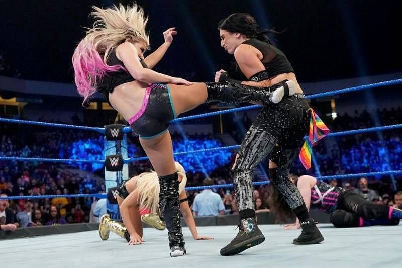 Alexa Bliss returned to SmackDown to aid Nikki Cross