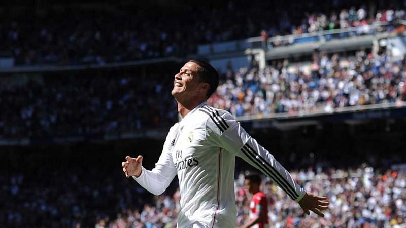 Ronaldo celebrates one of his 5 goals against Granada