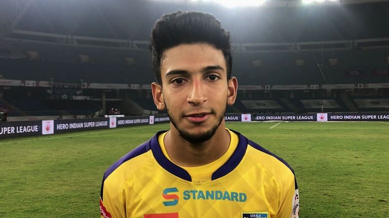 Sahal Abdul Samad in KBFC jersey after a match (Image Courtesy: ISL Media)