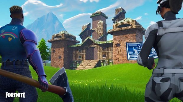 Fortnite&#039;s building mechanics being put into use.