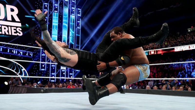 Keith Lee Spirit Bombs Roman Reigns at Survivor Series 2019.