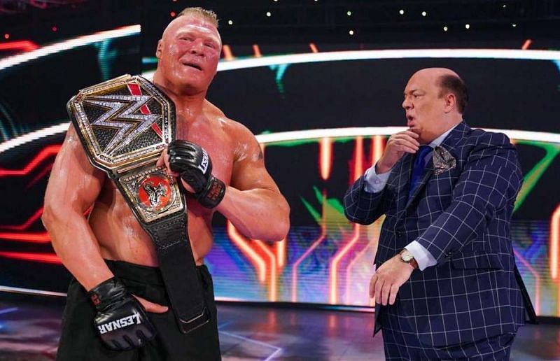 Brock spoiled Kofi Kingston&#039;s good time by taking the WWE Championship from around his waist.