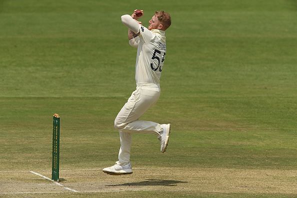 Ben Stokes with ball in hand