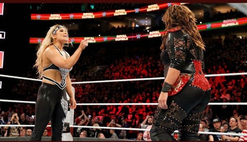 Beth Phoenix and Nia Jax had a staredown in the Royal Rumble