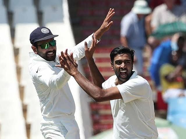 R Ashwin celebrates the fall of a wicket