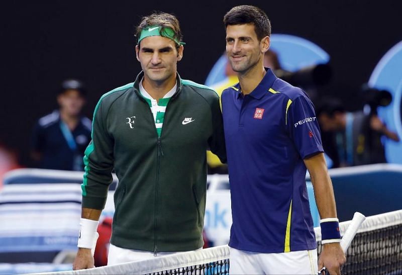 Roger Federer (left) and Novak Djokovic