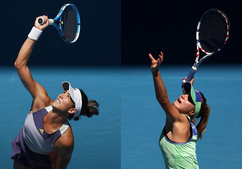 2020 Australian Open: Garbine Muguruza (L) and Sofia Kenin