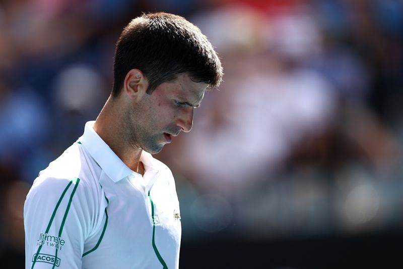 Novak Djokovic has a tough match against the big-serving Milos Raonic