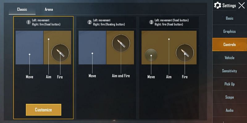 The layout of in-game controls can be changed as per the comfort.