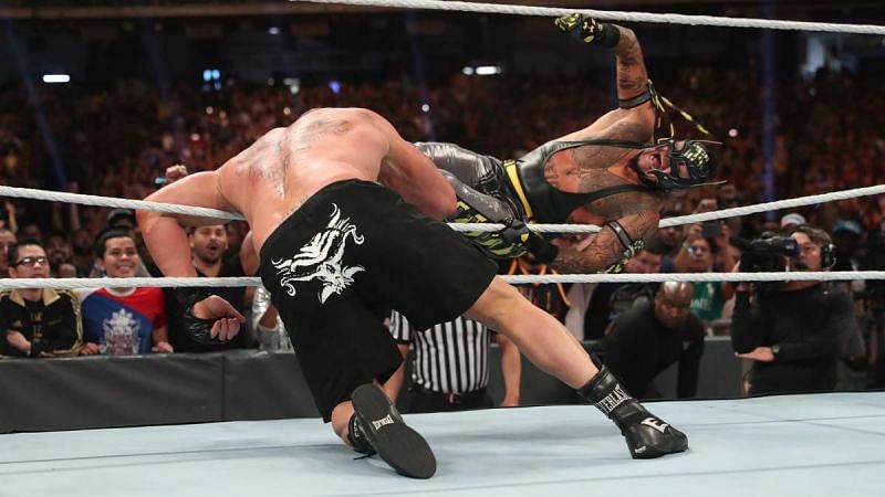 Rey Mysterio Connects With A 619 On Brock Lesnar