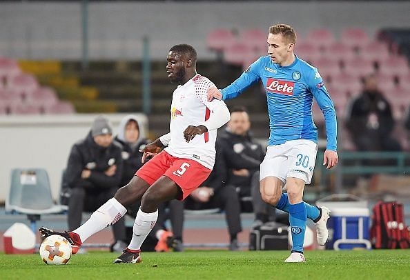 Dayot Upamecano in action for Napoli - UEFA Europa League