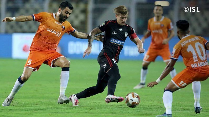 NorthEast United FC looked disjointed against FC Goa. (Image: ISL)