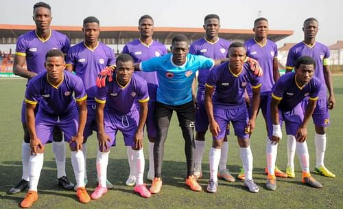 MFM F.C Players taking a team photo before their game against Wiki Tourist