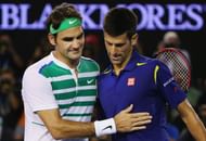 Roger Federer (L) and Novak Djokovic