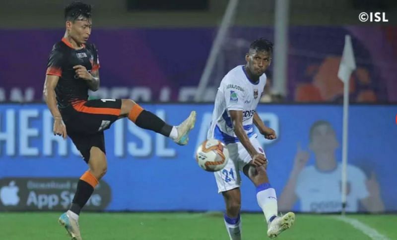 Jackichand Singh was the star performer for Goa as he worked tirelessly in addition to scoring two goals (Credits: ISL)