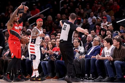 Isaiah Thomas pushed the game referee, Marat Kogut, into the crowd.